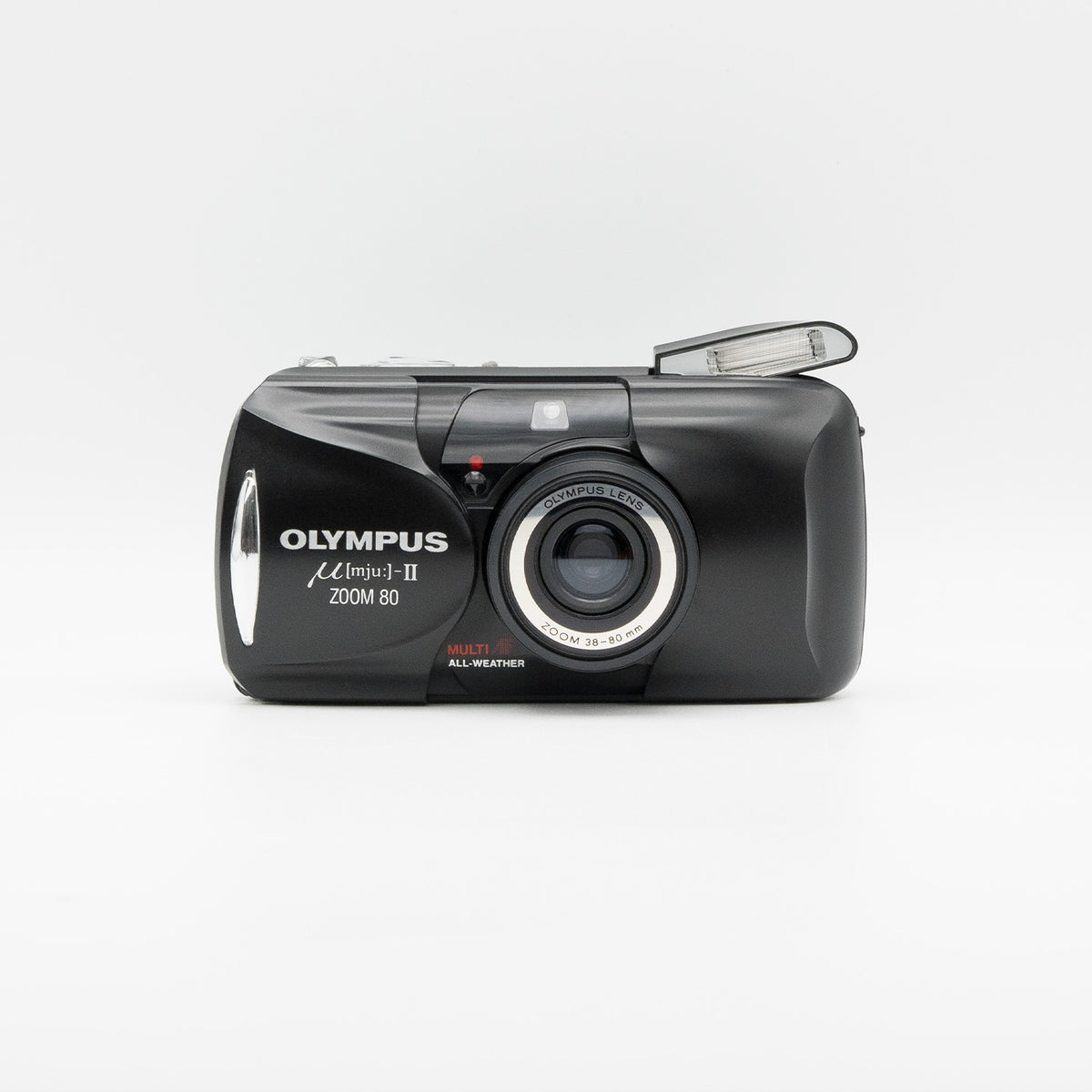 Olympus Mju II Zoom 80 35mm film camera, front