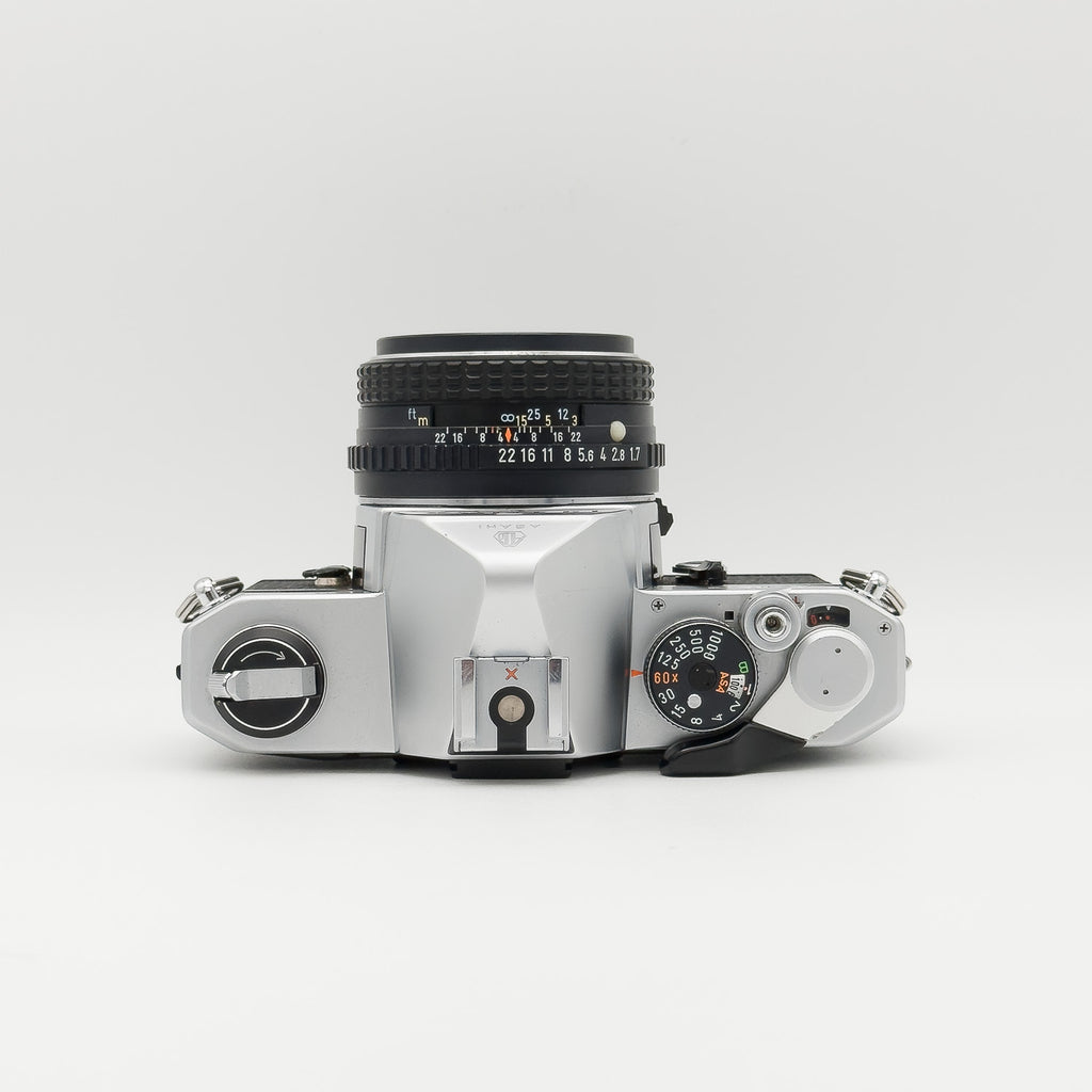 Pentax MX silver top view