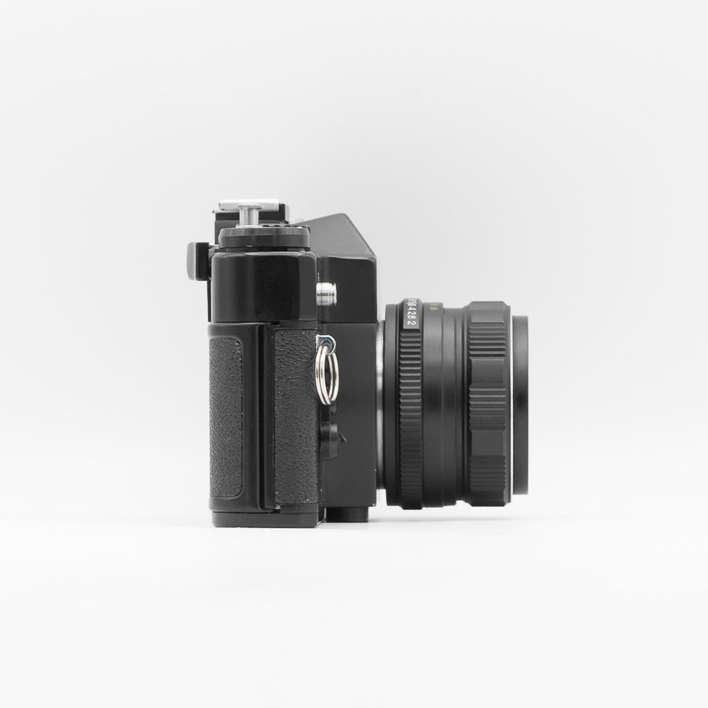 Zenit 12XP with Helios-44M-4 side view