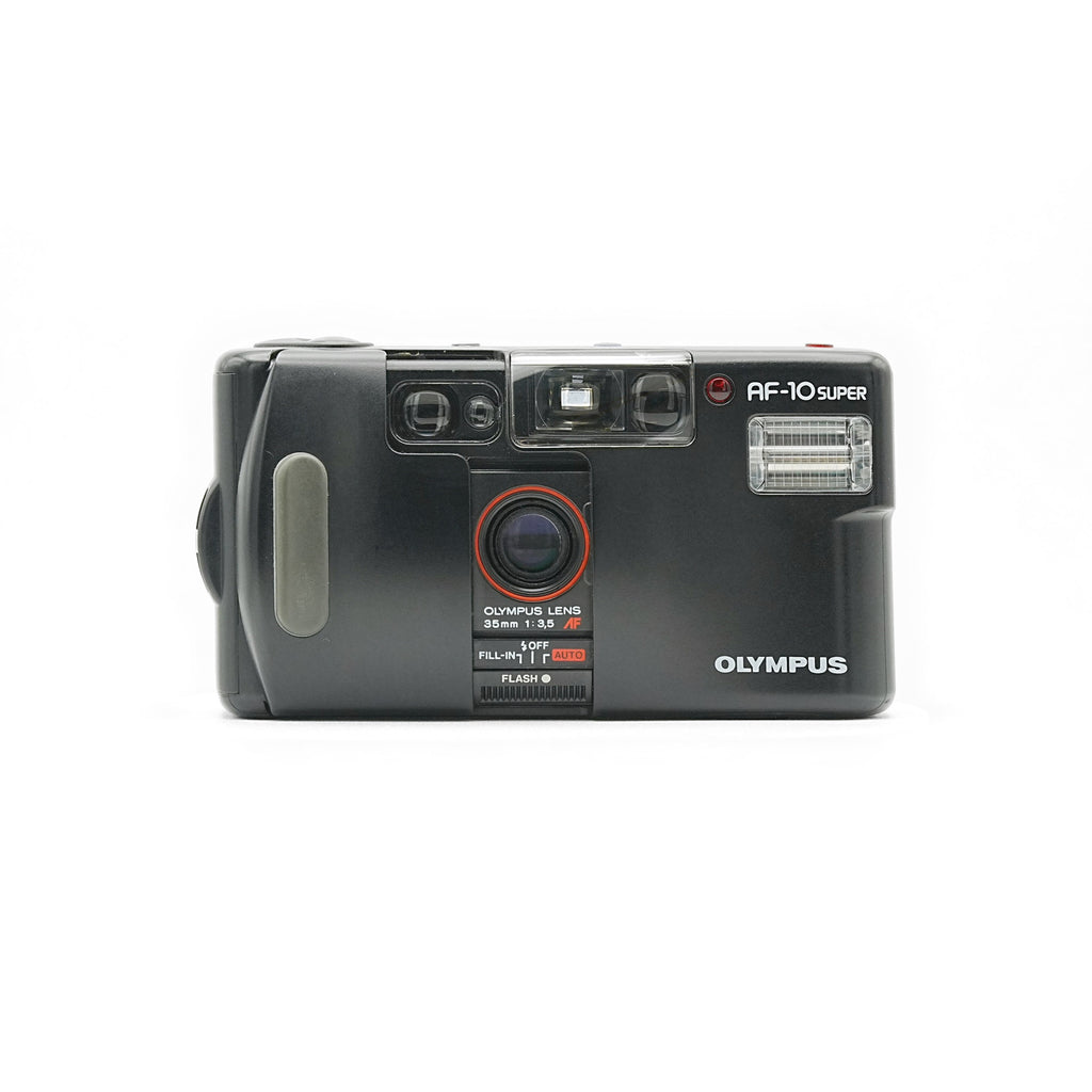 Olympus AF-10 Super 35mm film camera, front