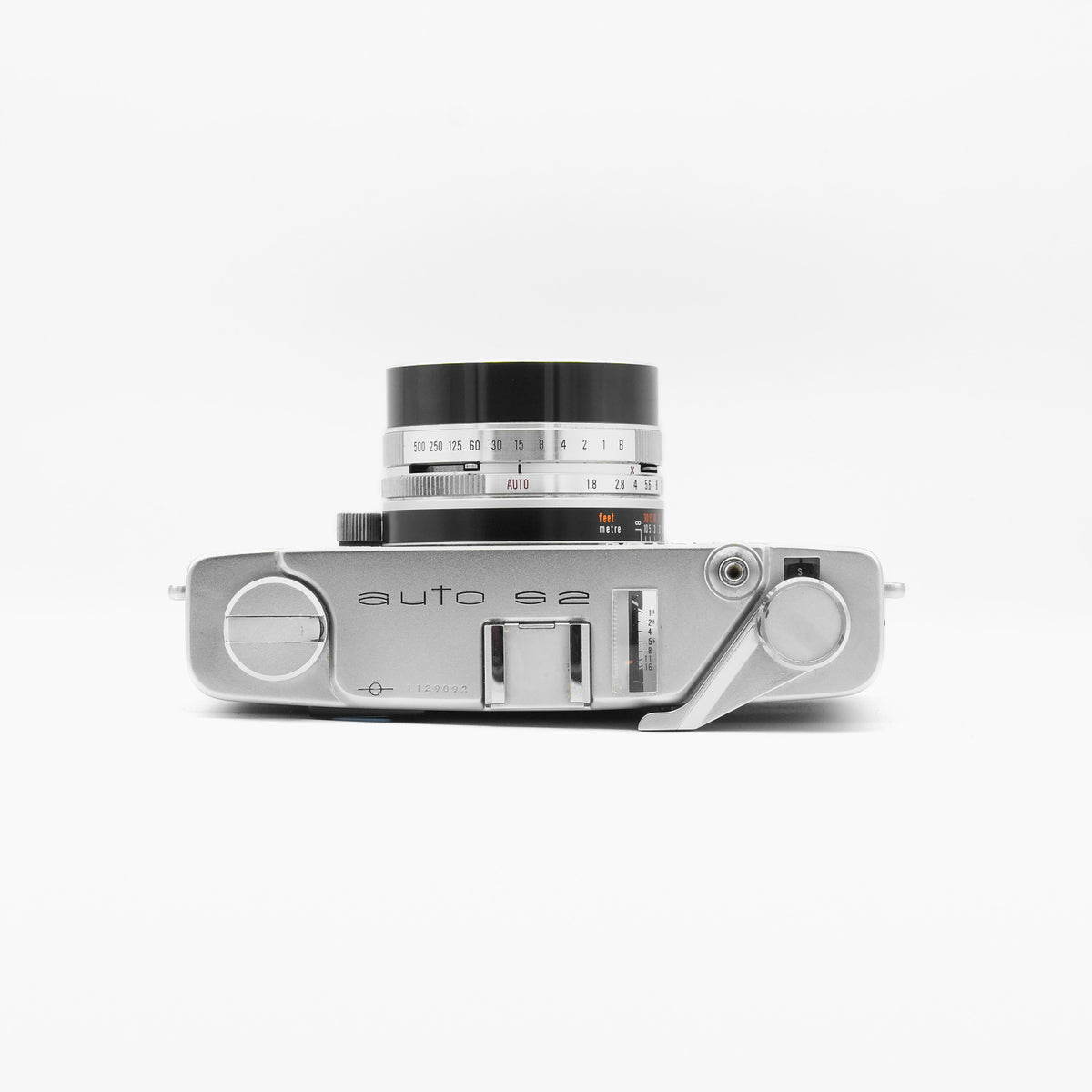 Konica Auto S2 35mm film camera, top