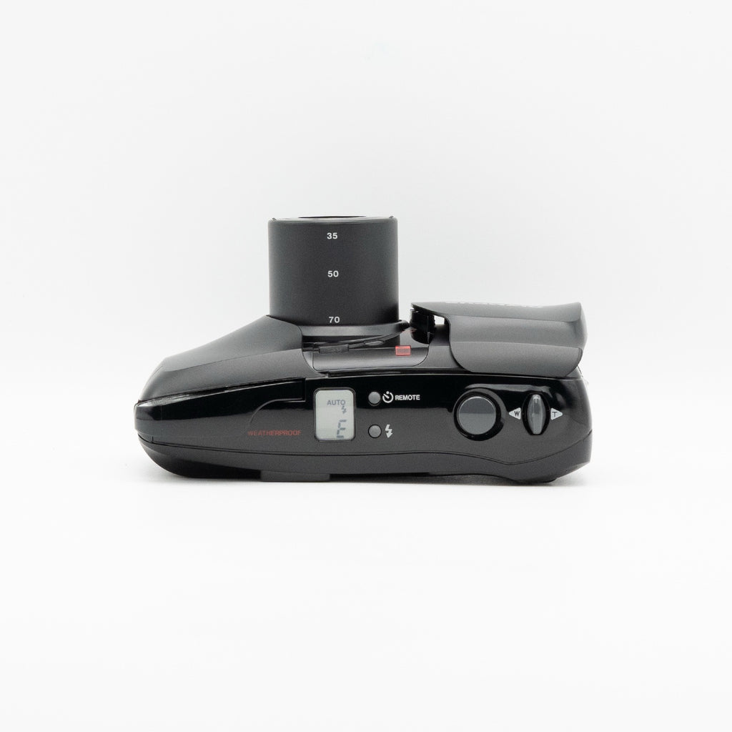 Olympus Mju Zoom top plate, LCD panel, zoom rocker and weatherproof marking