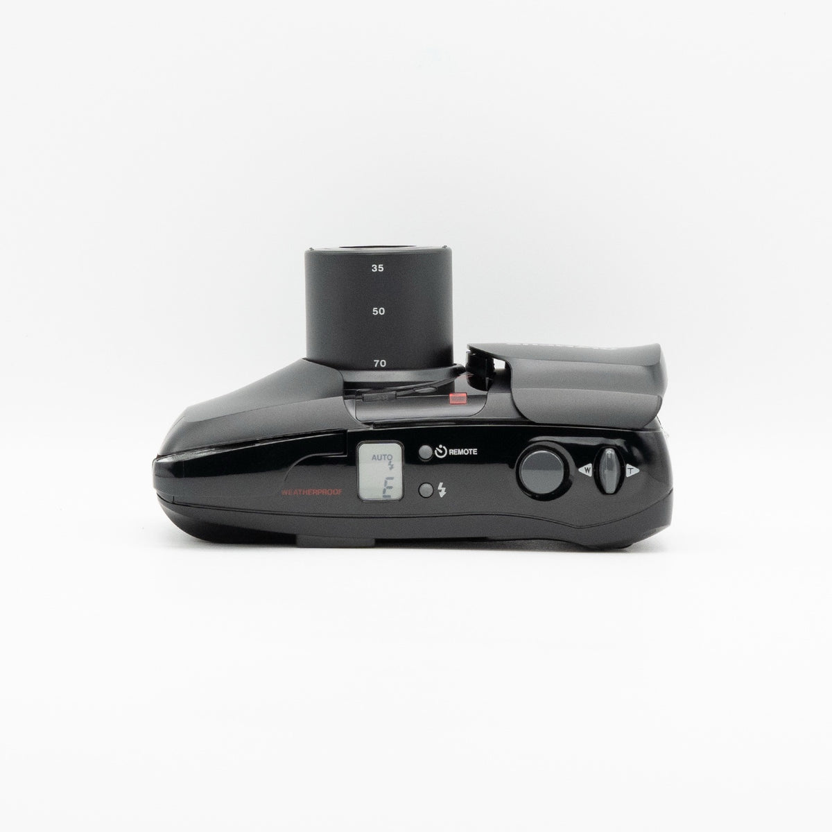 Olympus Mju Zoom top plate, LCD panel, zoom rocker and weatherproof marking