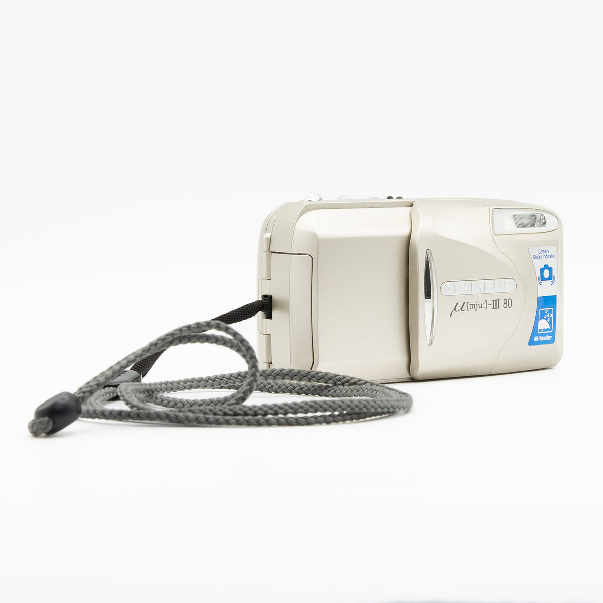 Olympus Mju III Zoom 80 with wrist strap