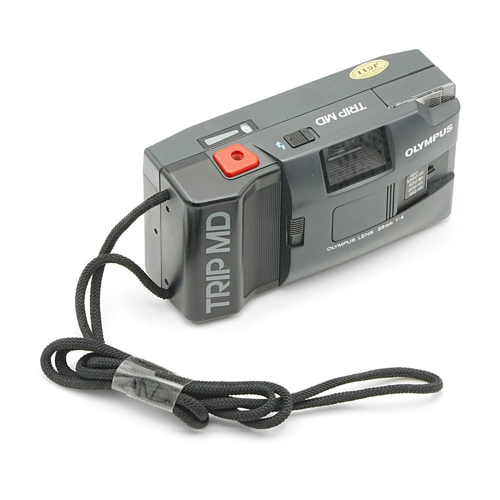 Olympus Trip MD 35mm film camera, three-quarter view