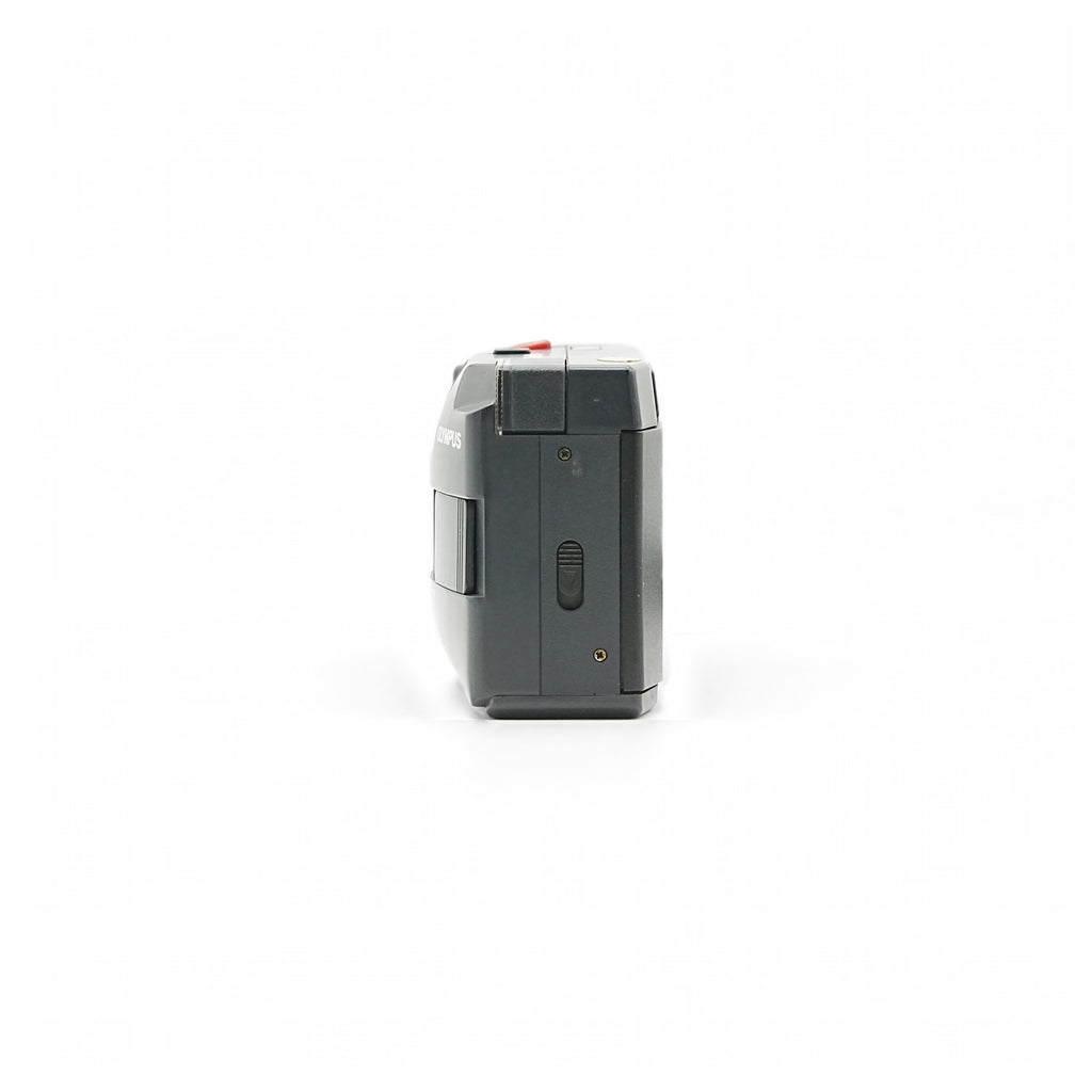 Olympus Trip MD 35mm film camera, side, strap off