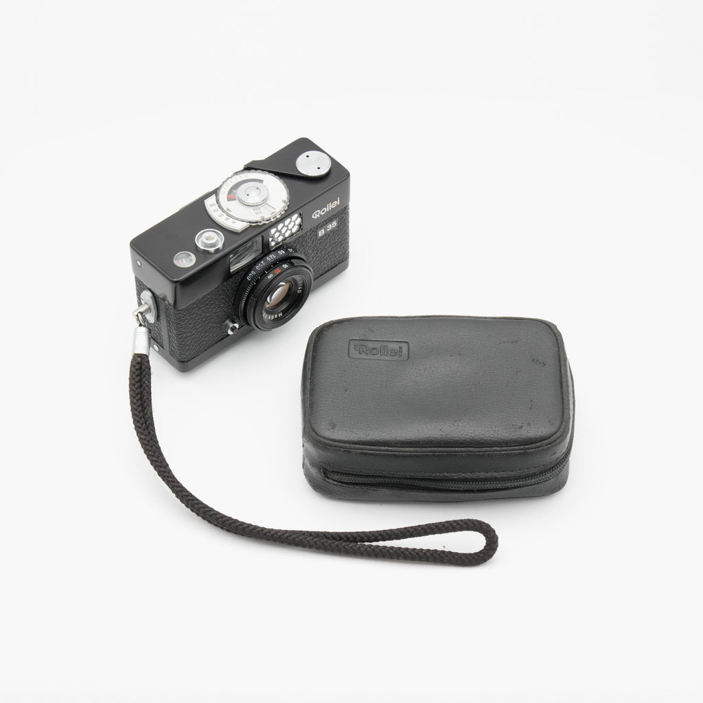 Rollei B35 35mm film camera, with case and wrist strap